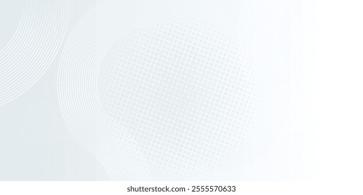 White abstract background. Modern circle lines pattern. Futuristic concept. Minimal geometric design