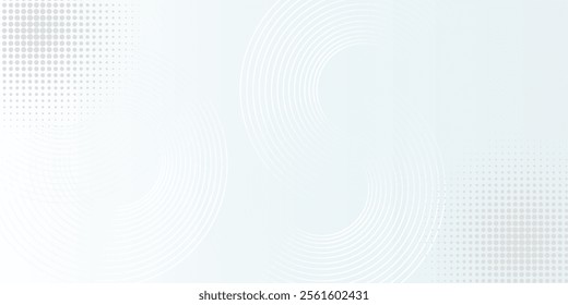 White abstract background. Modern circle lines pattern. Futuristic concept.
