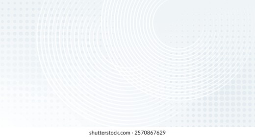 White abstract background. Modern circle lines pattern. Futuristic concept. Minimal geometric design.