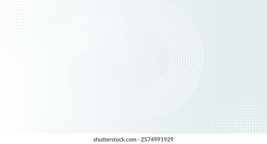 White abstract background. Modern circle lines pattern. Futuristic concept. Minimal geometric design modern background