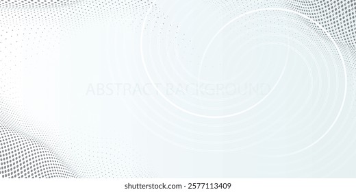 White abstract background. Modern circle lines pattern. Futuristic concept. Minimal geometric design.