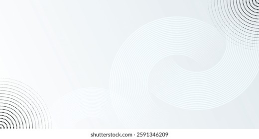 White abstract background. Modern circle lines pattern. Futuristic concept. Minimal geometric design.