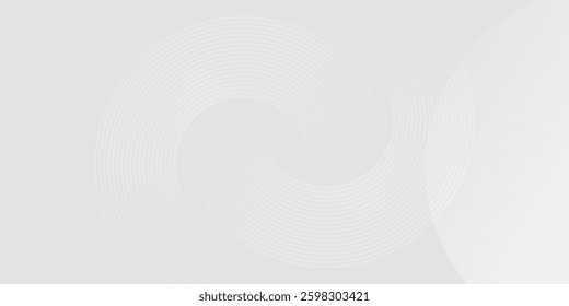 White abstract background. Modern circle lines pattern. Futuristic concept modern arts