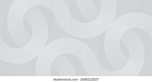 White abstract background. Modern circle lines pattern. Futuristic concept. Minimal geometric design Grey abstract 