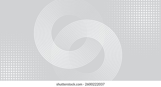 White abstract background. Modern circle lines pattern. Futuristic concept. Minimal geometric design Grey abstract 