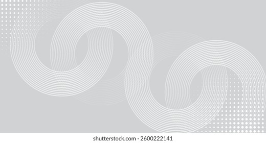 White abstract background. Modern circle lines pattern. Futuristic concept. Minimal geometric design Grey abstract 