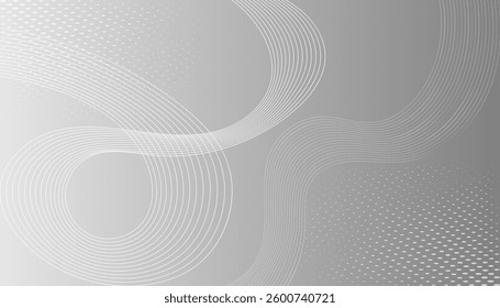 White abstract background. Modern circle lines pattern. Futuristic concept. Minimal geometric design.

