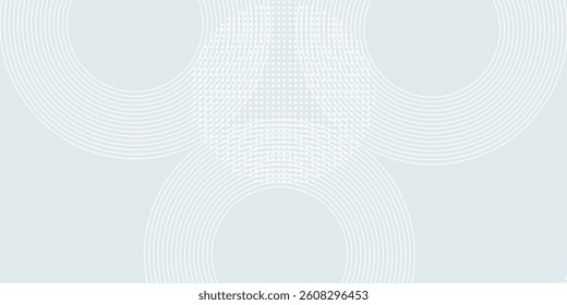 White abstract background. Modern circle lines pattern. Futuristic concept. Minimal geometric design. vector illustration