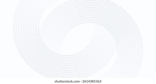White abstract background. Modern circle lines pattern. Futuristic concept. Minimal geometric