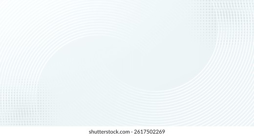 White abstract background. Modern circle lines pattern. Futuristic concept. Minimal geometric design.