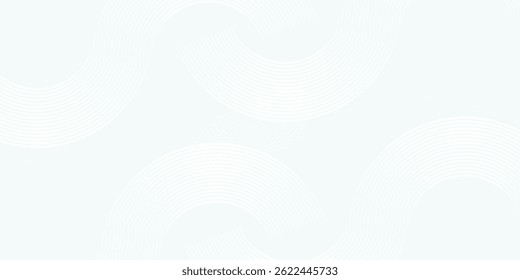 White abstract background. Modern circle lines pattern. Futuristic concept. Minimal geometric design.