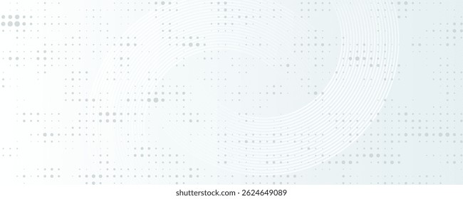 White abstract background. Modern circle lines pattern. Futuristic concept. Minimal geometric design.
