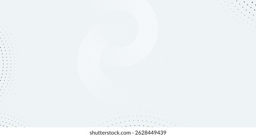 Fondo abstracto blanco. Patrón moderno de líneas circulares. Concepto futurista. Diseño geométrico mínimo.