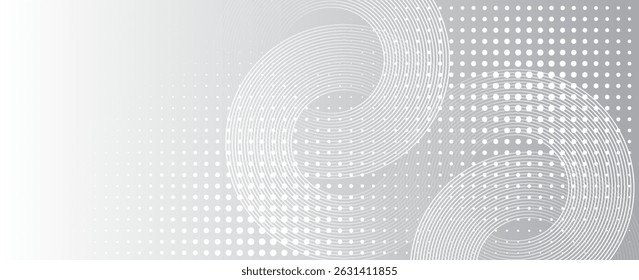 White abstract background. Modern circle lines pattern. Futuristic concept. Minimal geometric design. vector