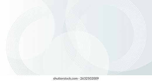 White abstract background. Modern circle lines pattern. Futuristic concept. Minimal geometric design.