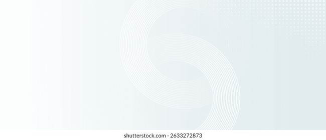 Fundo abstrato branco. Moderno padrão de linhas de círculo. Conceito futurista. Design geométrico mínimo.