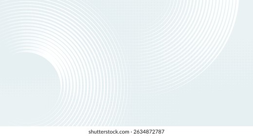 White abstract background. Modern circle lines pattern. Futuristic concept. Minimal geometric design.