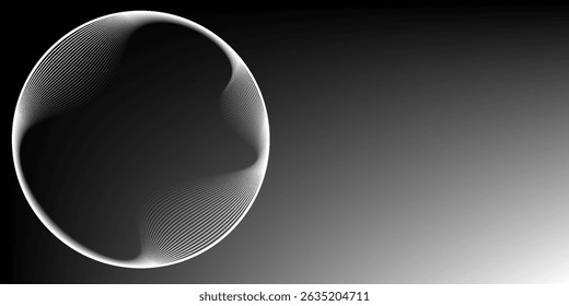 White abstract background. Modern circle lines pattern. Futuristic concept. Minimal geometric design.