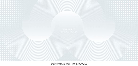 Fondo abstracto blanco. Patrón moderno de líneas circulares. Concepto futurista. Diseño geométrico mínimo.