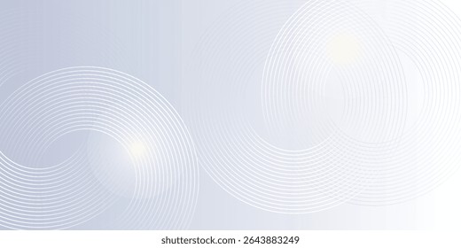 Fondo abstracto blanco. Patrón moderno de líneas circulares. Fondo blanco abstracto geométrico mínimo con forma de círculo y línea. Diseño geométrico mínimo. Ilustración vectorial