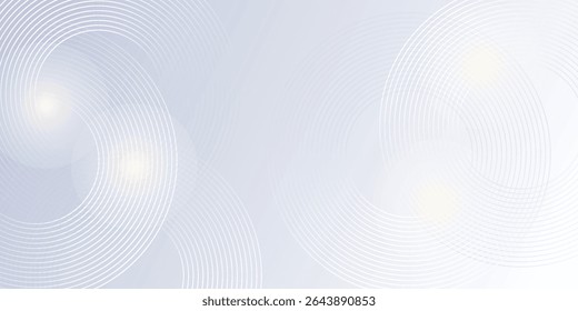 Fundo abstrato branco. Moderno padrão de linhas de círculo. Plano de fundo branco abstrato geométrico mínimo com forma e linha de círculo. Design geométrico mínimo. Ilustração vetorial