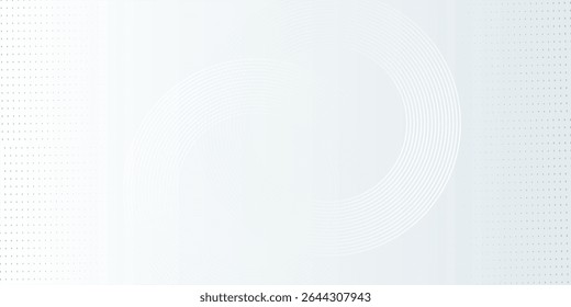 White abstract background. Modern circle lines pattern. Futuristic concept. Minimal geometric design