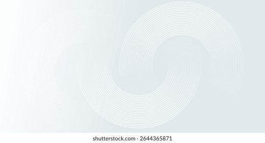 White abstract background. Modern circle lines pattern. Futuristic concept. Minimal geometric design.