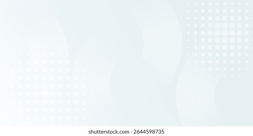 White abstract background. Modern circle lines pattern. Minimal geometric design art