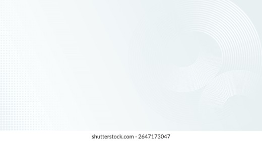 White abstract background. Modern circle lines pattern. Futuristic concept. Minimal geometric design.
