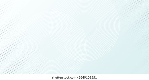 White abstract background. Modern circle lines pattern. Futuristic concept. Minimal geometric design, vector illustration