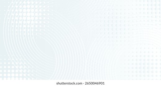 Fondo abstracto blanco. Patrón moderno de líneas circulares. Concepto futurista. Diseño geométrico mínimo. Vector.