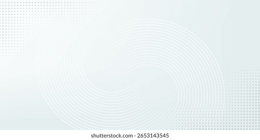 White abstract background. Modern circle lines pattern. Futuristic concept. Minimal geometric design.