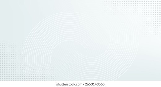 White abstract background. Modern circle lines pattern. Futuristic concept. Minimal geometric design.