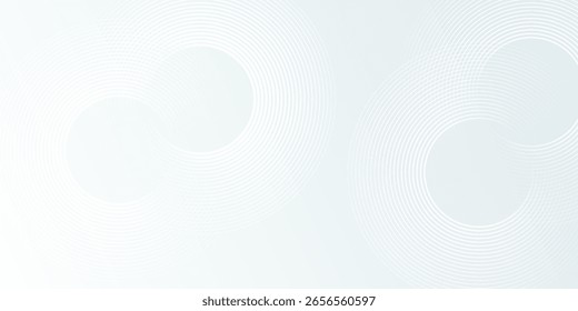 White abstract background. Modern circle lines pattern. Futuristic concept. 
