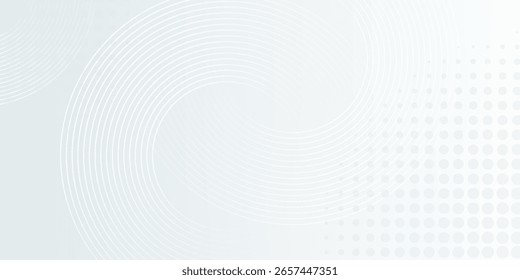 Fundo abstrato branco. Moderno padrão de linhas de círculo. Conceito futurista. Design geométrico mínimo.