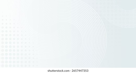 White abstract background. Modern circle lines pattern. Futuristic concept. Minimal geometric design.
