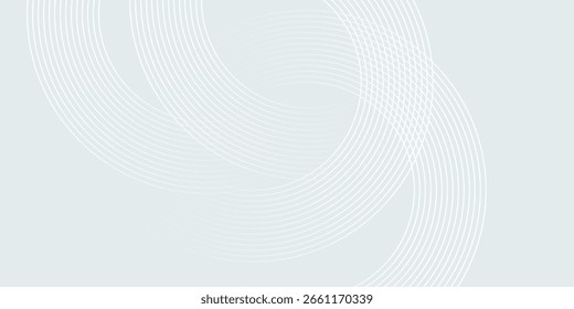 White abstract background. Modern circle lines pattern. Futuristic concept.