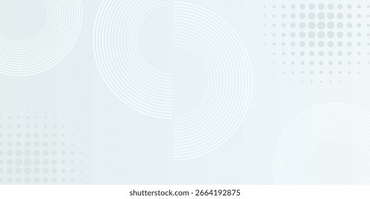 White abstract background. Modern circle lines pattern. Futuristic concept. Minimal geometric design.