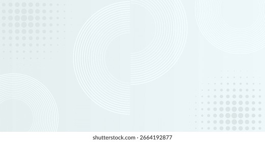 Fondo abstracto blanco. Patrón moderno de líneas circulares. Concepto futurista. Diseño geométrico mínimo.