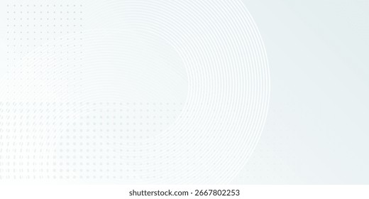 White abstract background. Modern circle lines pattern. Futuristic concept abstract simple art