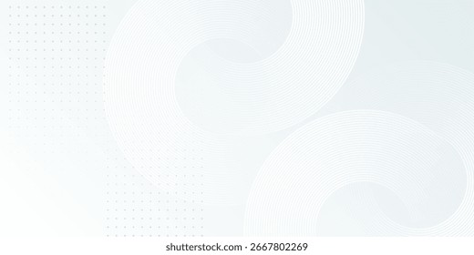 White abstract background. Modern circle lines pattern. Futuristic concept abstract simple art design