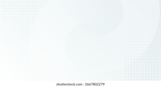 White abstract background. Modern circle lines pattern. Futuristic concept abstract