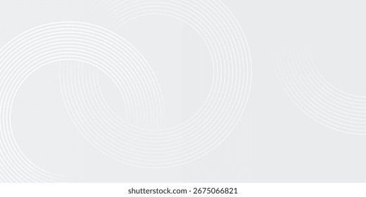 Fondo abstracto blanco. Patrón moderno de líneas circulares. Concepto futurista. Diseño geométrico mínimo.