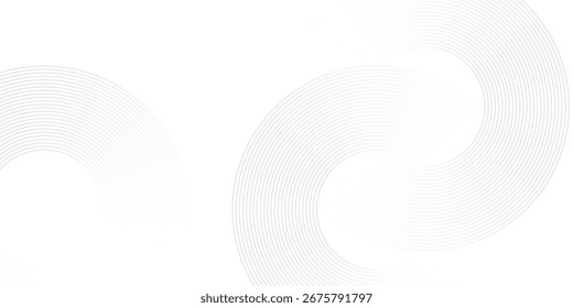 Fondo abstracto blanco. Patrón moderno de líneas circulares. Concepto futurista. Diseño geométrico mínimo.