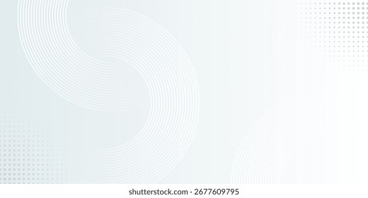 White abstract background. Modern circle lines pattern. Futuristic concept. Minimal geometric design.