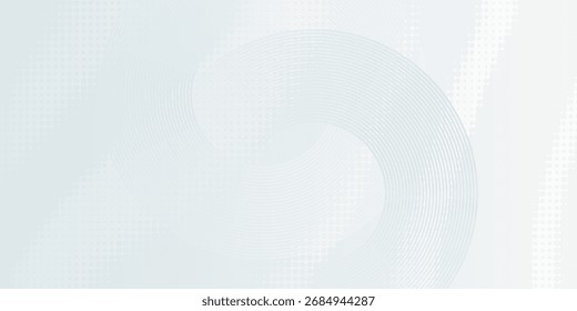 White abstract background. Modern circle lines pattern. Futuristic concept. Minimal geometric design.