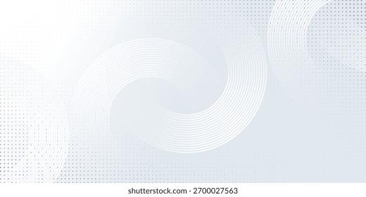 Fondo abstracto blanco. Patrón moderno de líneas circulares. Concepto futurista. Diseño geométrico mínimo.