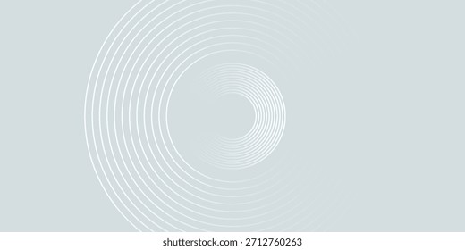 Fondo abstracto blanco. Patrón moderno de líneas circulares. Concepto futurista. Diseño geométrico mínimo.
