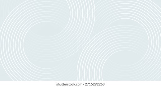 Fondo abstracto blanco. Patrón moderno de líneas circulares. Concepto futurista. Diseño geométrico mínimo. Ilustración vectorial

