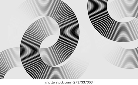 Fundo abstrato branco. Moderno padrão de linhas de círculo. Conceito futurista. Ilustração vetorial.